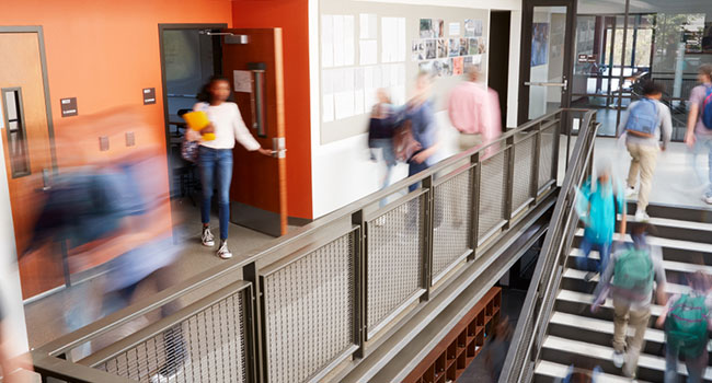 high school hallway